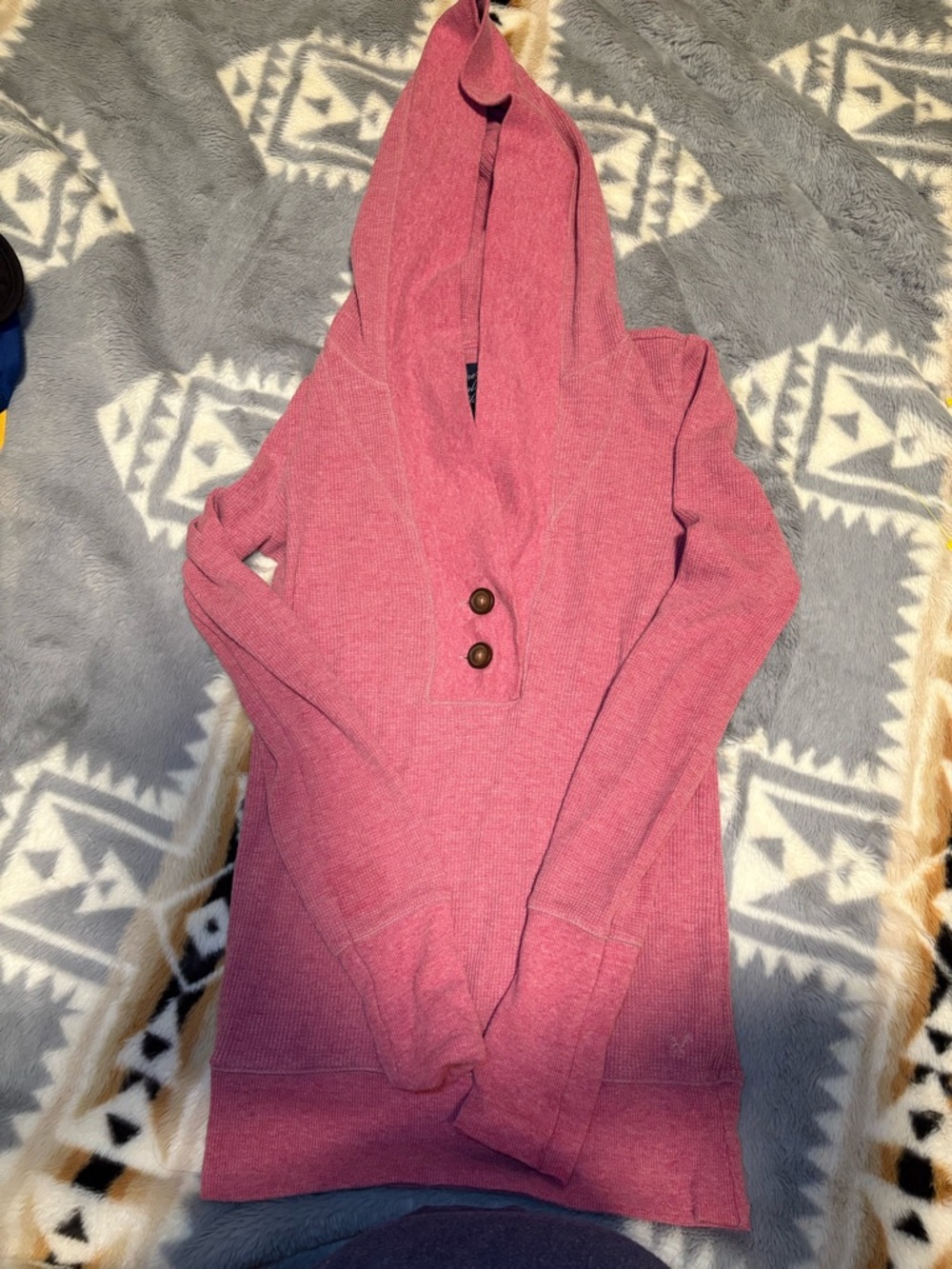 American Eagle Outfitters Rose Pink Hooded Cowl Sweater